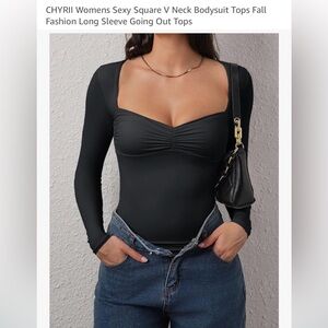 Black Long Sleeve Bodysuit